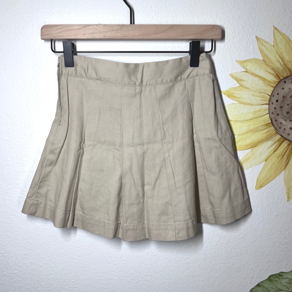 J.Crew Crewcuts Girls Pleated Skort Khaki Tan Uniform Skirt Size 8 NEW